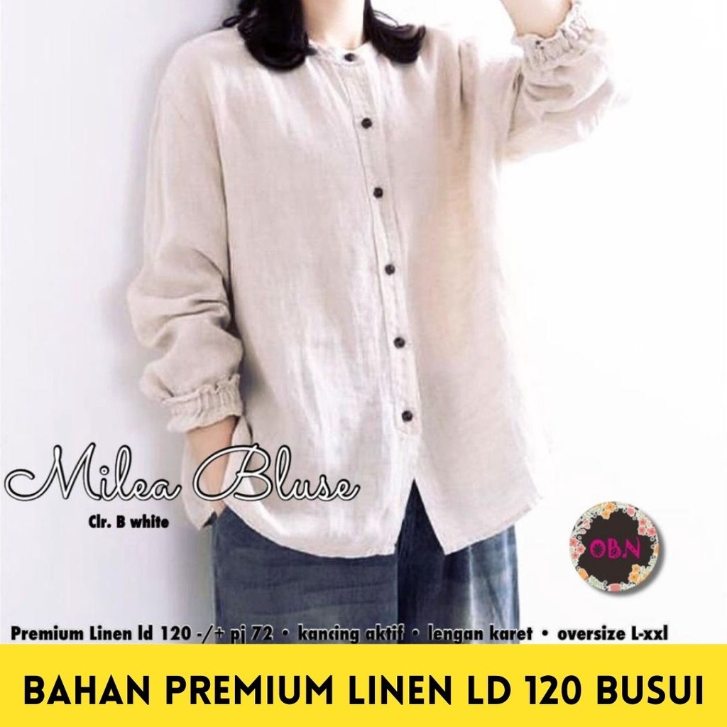 milea jumbo bluse baju pakaian atasan kemeja blouse tunik oversize ld 120 bigsize big size polos bus