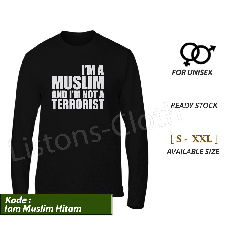 Kaos Distro Islami Tawheed First Tauhid Hitam Lengan Panjang Muslim