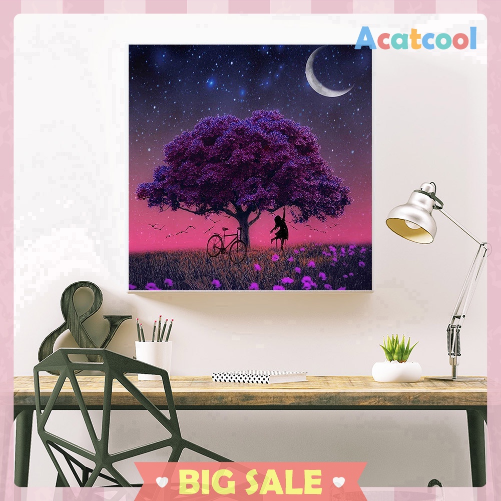 5D DIY Diamond Painting Tree Girl Full Drill Embroidery Cross Stitch Decor