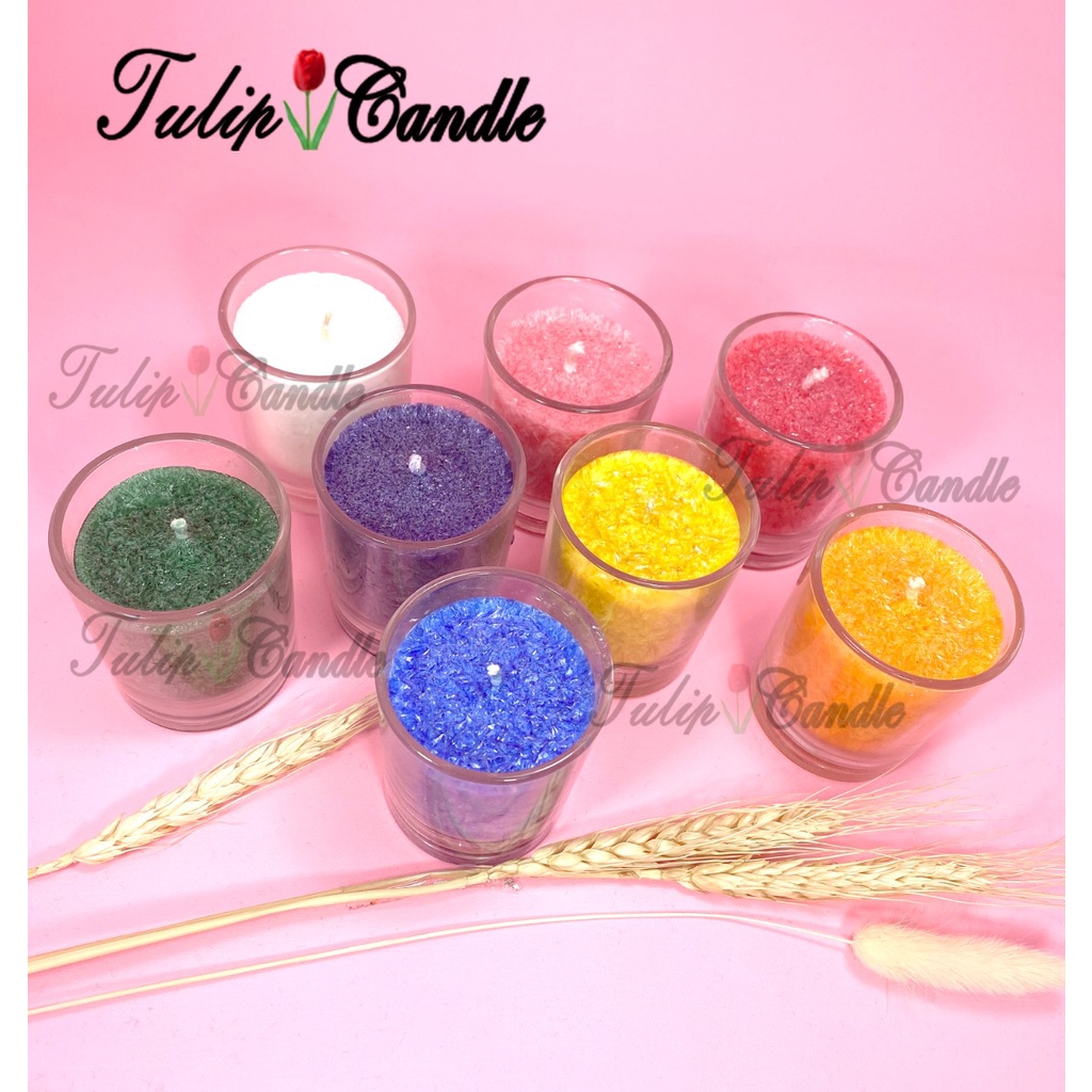 Jual Tulip Candle Lilin Gelas Kecil Stearin Lilin Putih Lilin Kecil