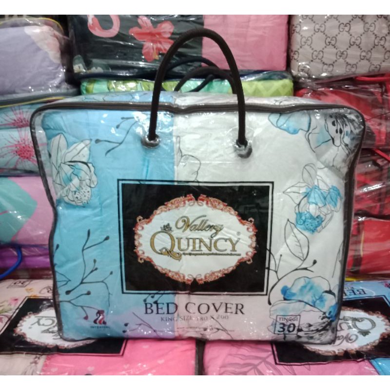 Bedcover Vallery Quincy King Ukuran 180x200 cm Tinggi 30 Cm Kualitas Premium By Internal Grup