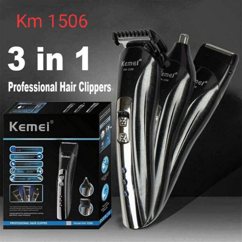 Jual mesin cukur rambut KEMEI km 1506 3in1 Mesin cukur jenggot. mesin cukur kumis