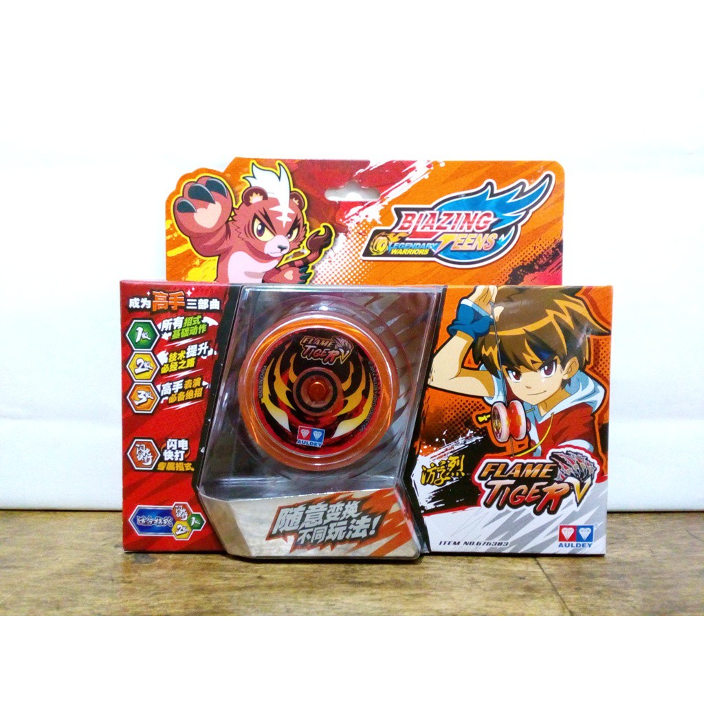 Mainan Anak Yoyo Blazing Teens Flame Tiger V Blazing Teens Lv 2 Original Auldey Harga Murah