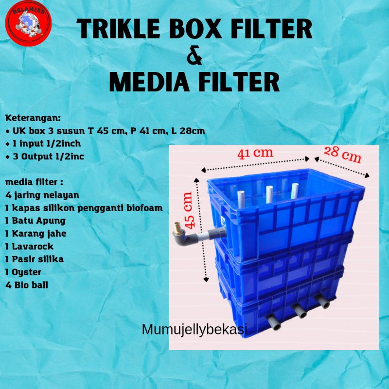 TRICKLE FILTER KOLAM IKAN KOI BOX FILTER KOLAM IKAN KOI dengan MEDIA FILTER