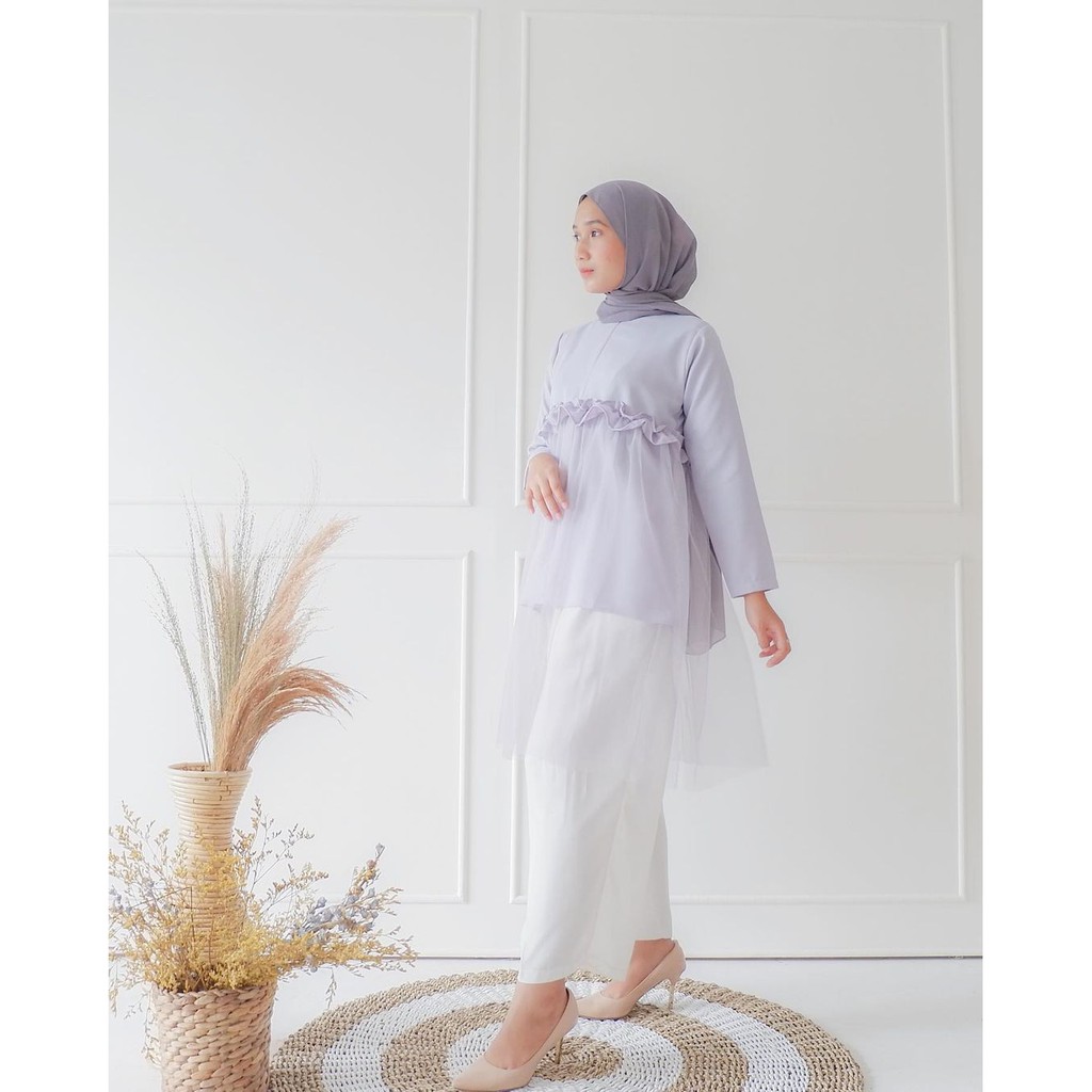 Amandaa Tulle Tunik/Tunik Tile Ld 110/Tunik Tile Dotty/Tunik Tenda/Tunik Seragaman/Tunik Jumbo