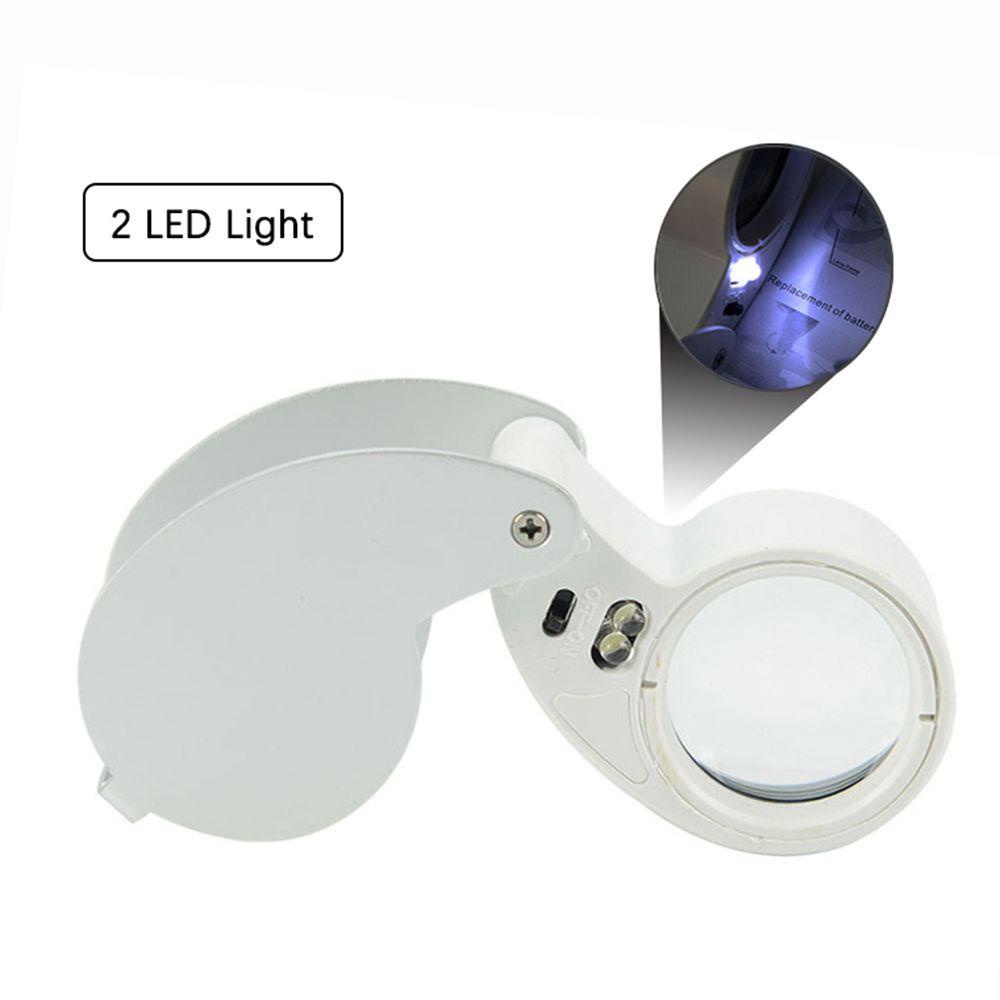 Kaca Pembesar Nanas Untuk Apresiasi Giok 40X Pocket Illuminated Loupe 2led