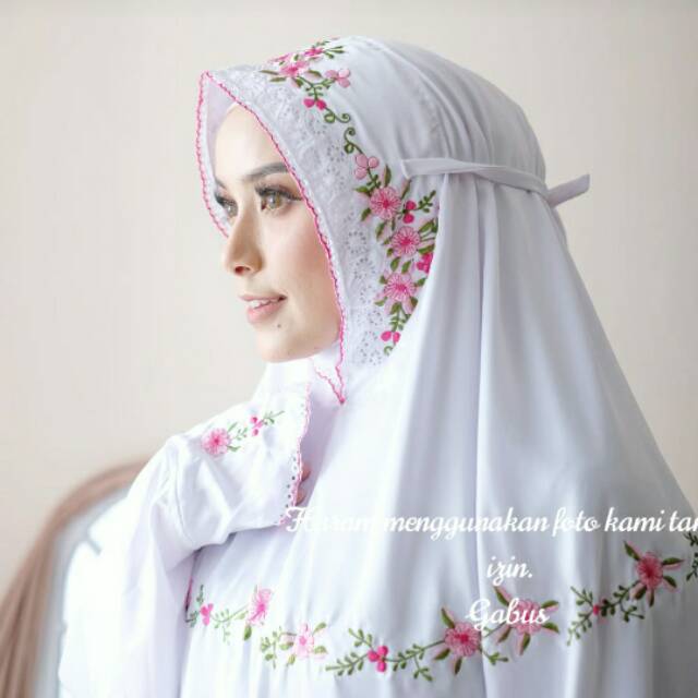 Mukena TERLARIS MAZAYA terusan lajuran polino bordir simpel motif terbaru warna warni cantik manis