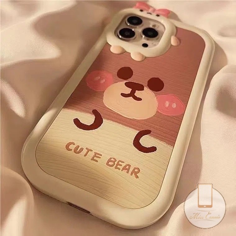 Case Beruang Kartun Untuk Samsung A14 A04s A04 A12 A03 A53 A03s A50 A51 A04E A23 A31 A50s A32 A13 A52 A30s A52s A11 A02s A21s A71 A22 A33 A73 Cute 3D Bow Little Monster Lens Soft Cover