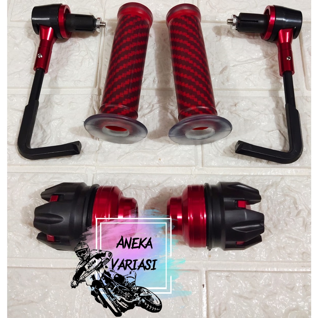 Promo paket Proguard Pelindung Stang + Handgrip Carbon Domino + Jalu As Roda Depan Universal