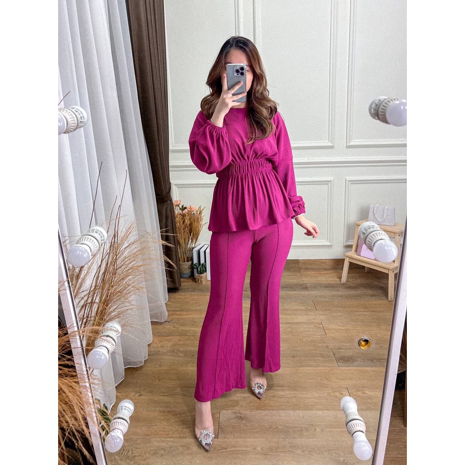 Marilyn Set | Pleats Set / Setelan Plisket / Setelan Cutbray / Setelan Premium / One Set / Nency Set