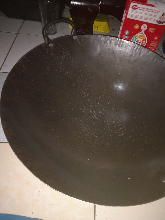 (bundle) Wajan Nasgor Plat Baja Hitam Wajan Resto Chinese Food 45 Cm  - Sutil 12 Cm