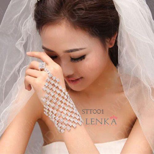 [LIMITED STOCK] SARUNG TANGAN CRYSTAL BRIDAL GLOVES AKSESORIS PESTA WEDDING STT001