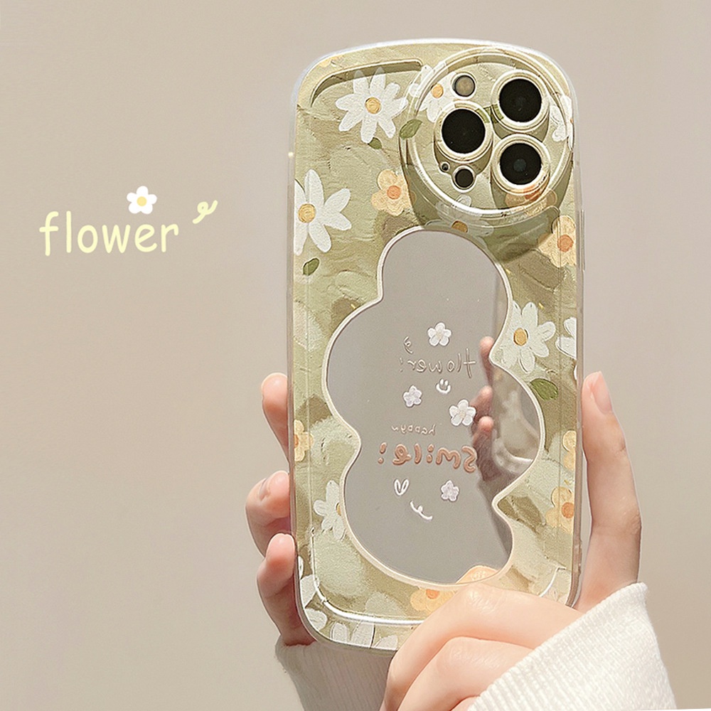 Case Pelindung Penuh Motif Lukisan Minyak Bunga Aster Untuk iPhone 11 12 13 14 PLUS PRO MAX