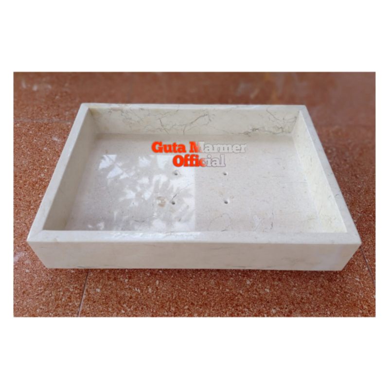 Pot Bonsai Aesthetic Batu Marmer Putih Glosy Mengkilat