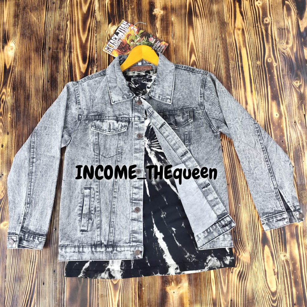 jaket jeans / jaket pria / jaket jeans pria / sandwash / snowblack / denim / denim jaket