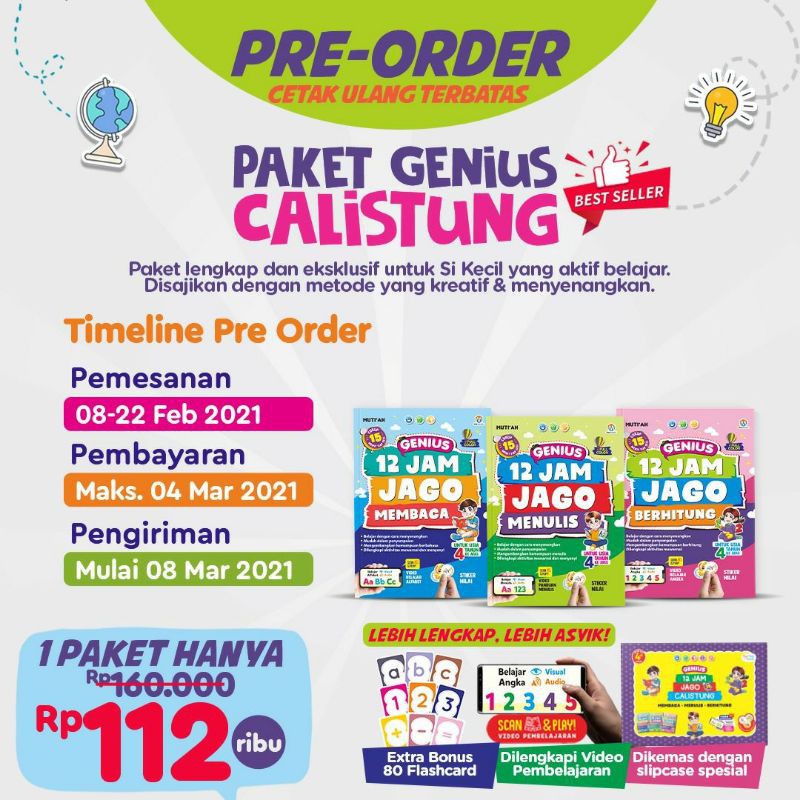 Paket 12 Jam Jago Calistung Ekonomis Menulis Membaca Berhitung