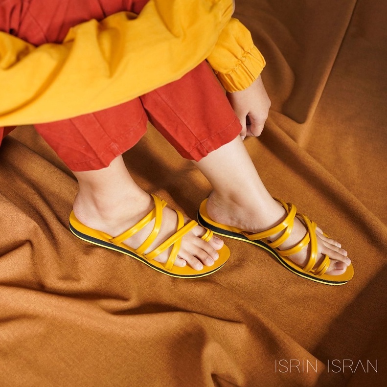 ISRIN ISRAN ORIGINAL KIREINA Sandal Tali Wanita Sendal Slip On Teplek