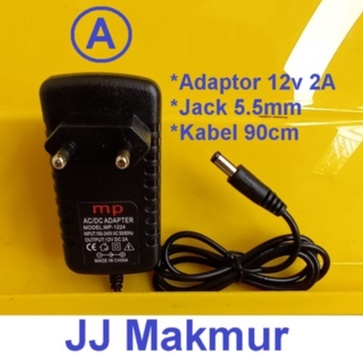 Adaptor Charger CCTV Modem Mesin Absensi TV mobil Dvd portable 12V 2A - Adapter Jack Besar 5.5mm