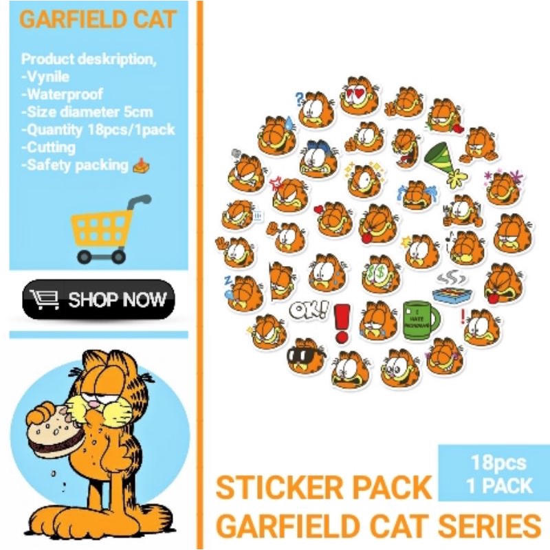 

sticker tumblr garlfield cat series/stiker pack garlfield cat