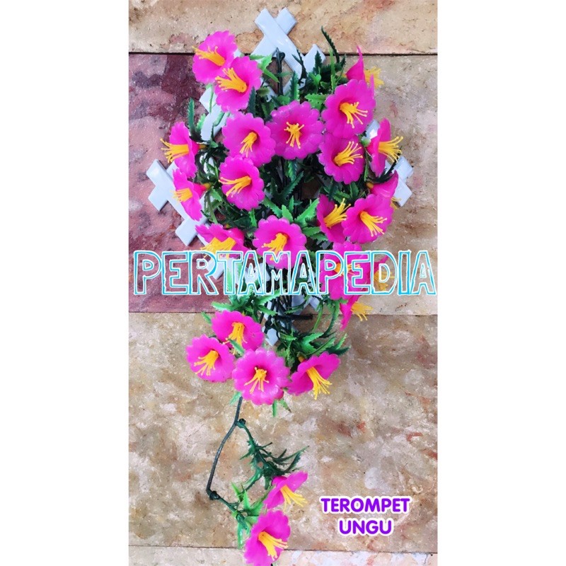 C5 BUNGA TEROMPET PLASTIK/Bunga Artificial/Bunga Dekorasi/Bunga Hiasan/Bunga Dinding/Bunga Pajangan-1