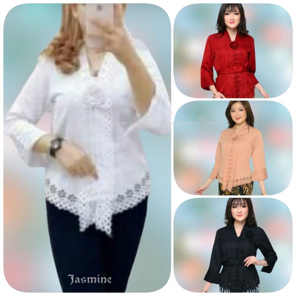 Kebaya Encim Modern Laser Lipat Jasmine Cut Good Quality Promo