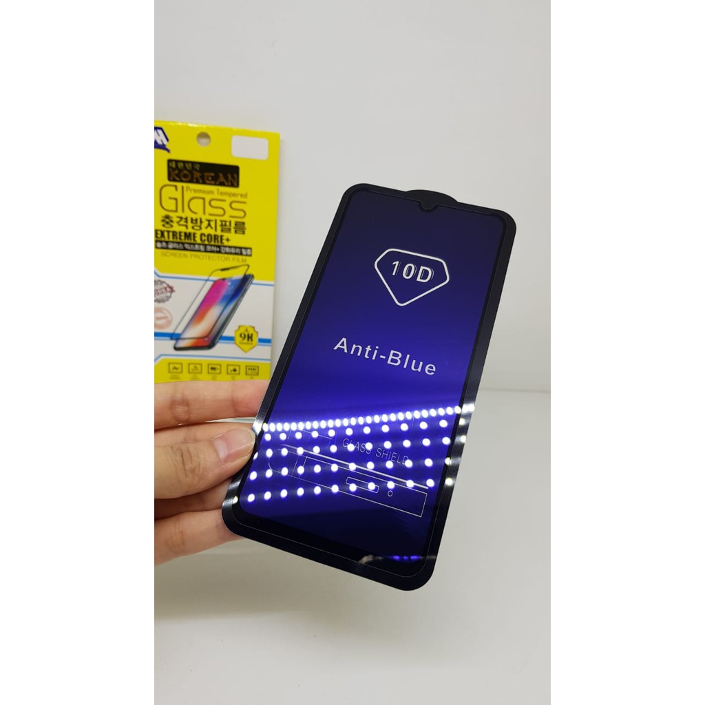 KOREAN Blue Ray 10D Vivo Y91 Y95 6.22 inchi Tempered Glass VIVO U1 FULL GLUE ANTI RADIASI