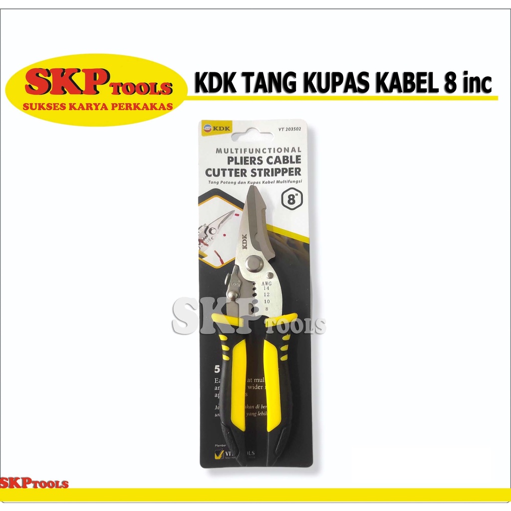 KDK Tang Kupas Kabel Multifungsi 8" Lancip