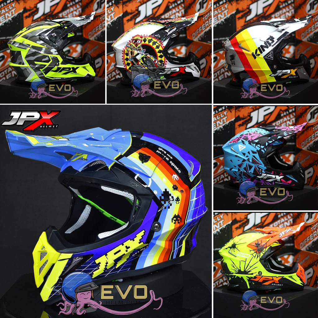 JPX CROSS MOTIF LENGKAP JPX FOX 1 CROSS TRAIL HELM KLX ORIGINAL JPX CROSS TERBARU