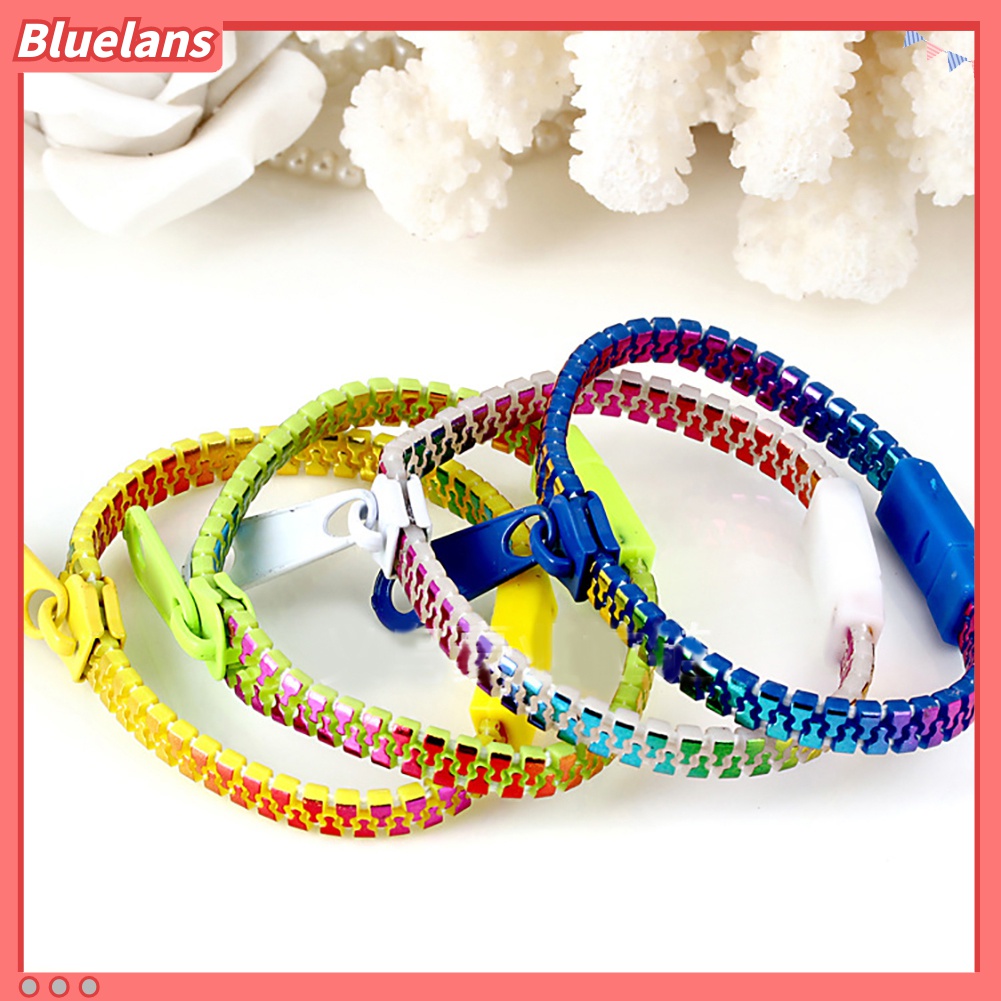 Gelang Tangan Rantai Model Ritsleting Warna-Warni Untuk Pria Dan Wanita