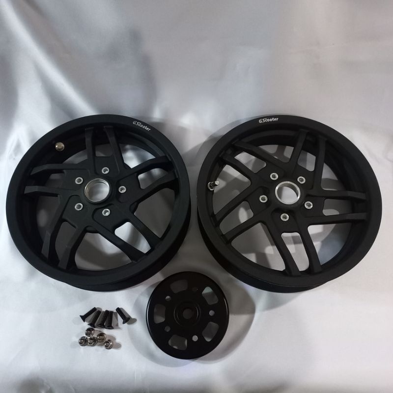 VELG R12 GS SCOOTER VESPA MATIC BLACK depan belakang tromol gscooter