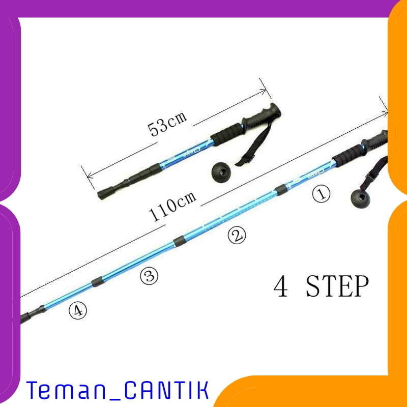 TC-ID056 CLEYE TONGKAT HIKING TREKKING TELESCOPIC 4 SECTION - E4103