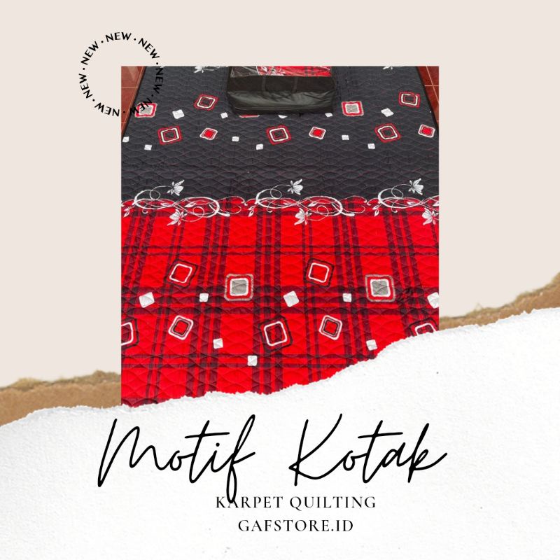 Karpet quilting motif kotak Redblack | Karpet lantai | Karpet karakter