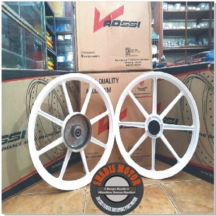 Velg Bintang Motor Merk Rossy Tipe Zigen Swan Ukuran 140/160 Ring 17 Motor Jupiter MX Warna Putih Ve