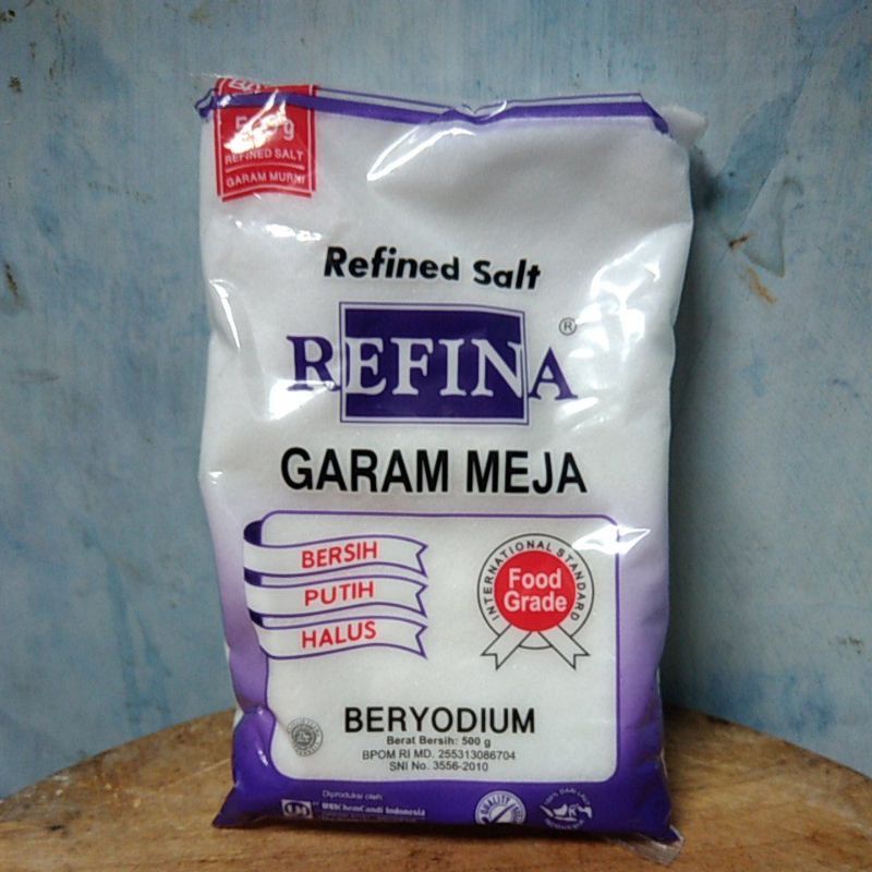 

Garam meja refina beryodium putih bersih halus 500 gram