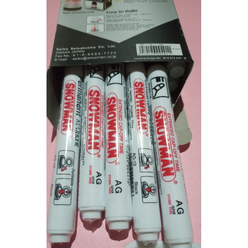 

Snowman Spidol Permanent AG 12 1 Pcs