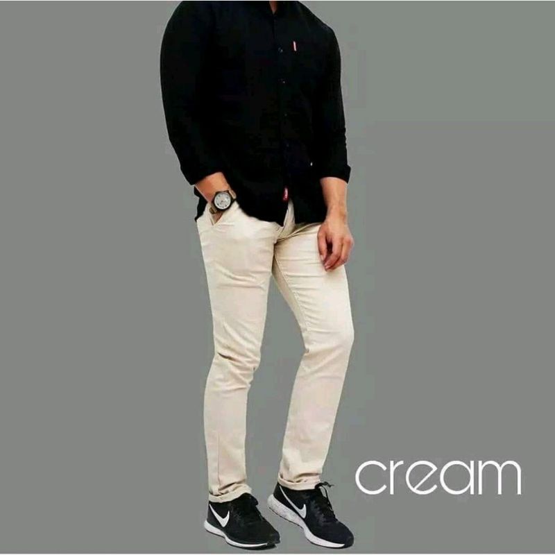 Celana Chino Panjang Pria Slimfit 27 38 Kerja kantor Santai Liburan Cowok Gentleman Boy Skinnyhtytth