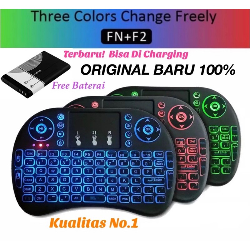 Keyboard Wireless mini i8 RGB Backlit Colorful Touchpad/ Wireless keyboard mini/mini keyboard wireless/RGB Backlit i8