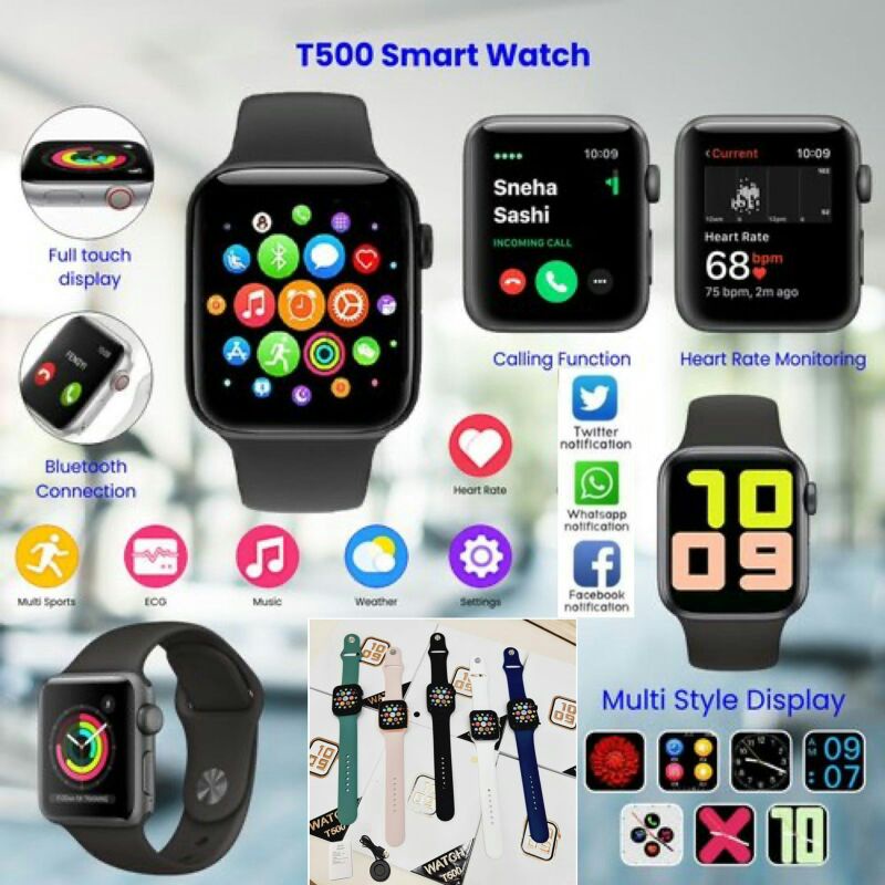 Jam Tangan Pintar Smart Watch T500 Bluetooth