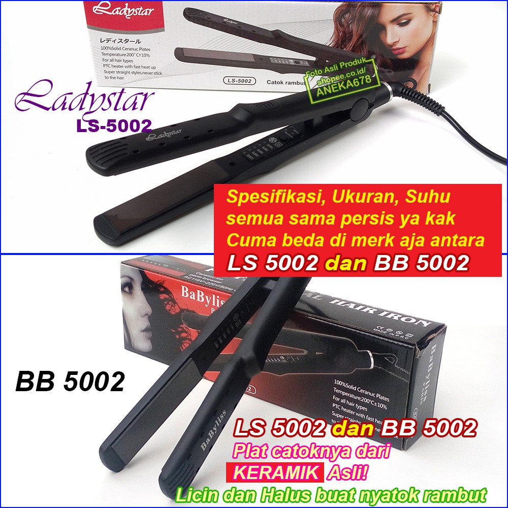 CATOK KERAMIK ASLI ORIGINAL ALAT CATOKAN RAMBUT LURUS LADYSTAR LS 5002