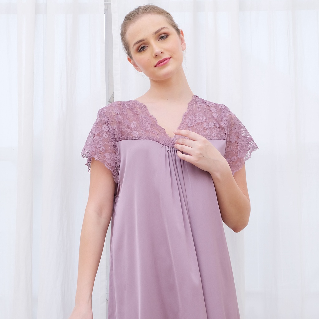 Ladybydiana NEW IRISH LILAC SLEEPWEAR Sexy Dress Baju Tidur Wanita Bahan Armany Silk Paling Adem Busui Friendly