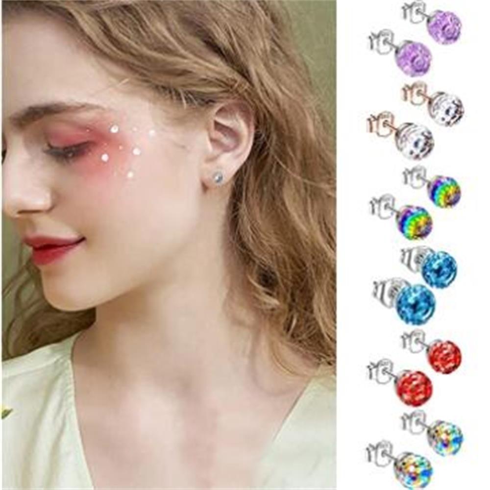 Solighter Anting Kristal Warna-Warni Kreatif Untuk Wanita Gadis Perhiasan Hadiah925 Perak