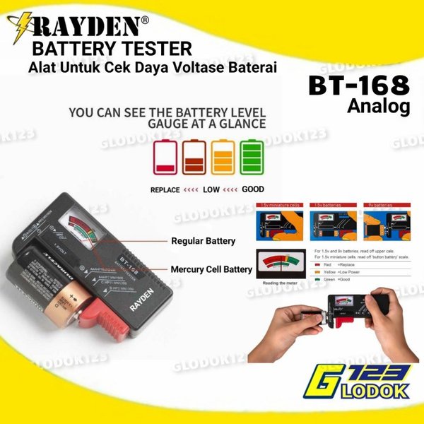 Battery Tester Alat Tes Cek Batu Batre Baterai Voltase AA AAA 9V Kotak