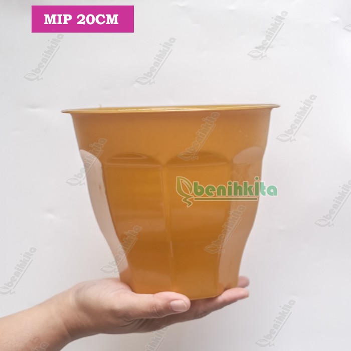 Pot Tanaman-Bunga Tinggi Warna Gold 20cm (MIP)