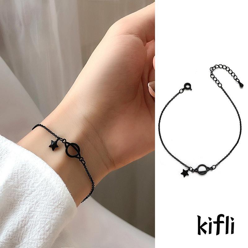 Gelang Rantai Dengan Charm Bentuk Planet / Bintang Untuk Wanita