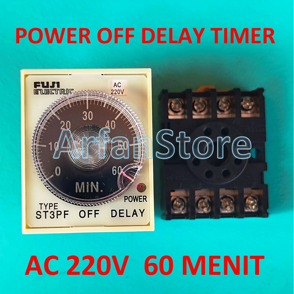 Time Delay Relay 60 Menit Power OFF Timer TDR AC 220V ST3PF 1 Jam Jeda