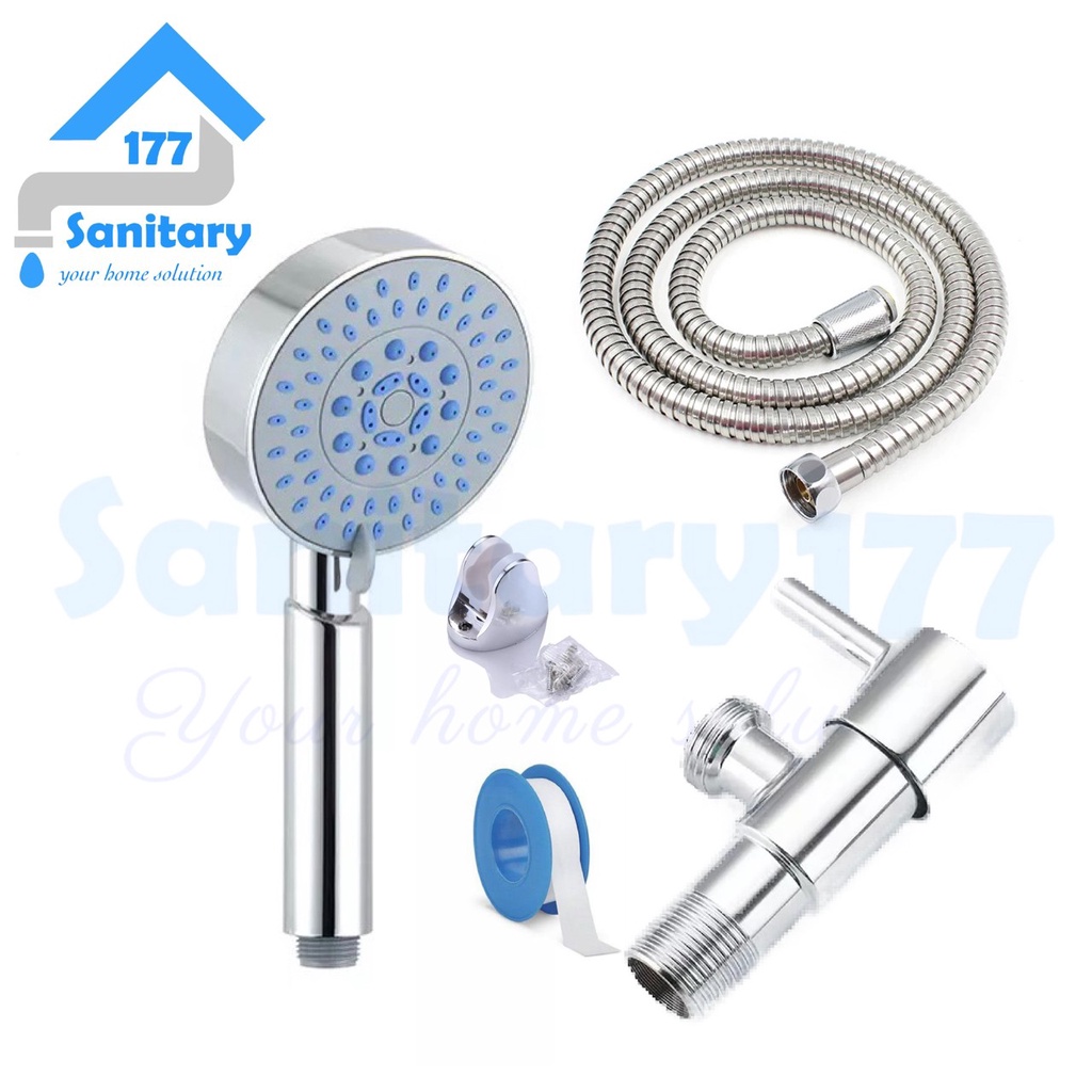 Paket bundling Hand Shower mandi Murah 913-AV7- HandShower 5in1 Dan stop  Kran air Semprotan Air mandi handshower 5 fungsi gede complete set
