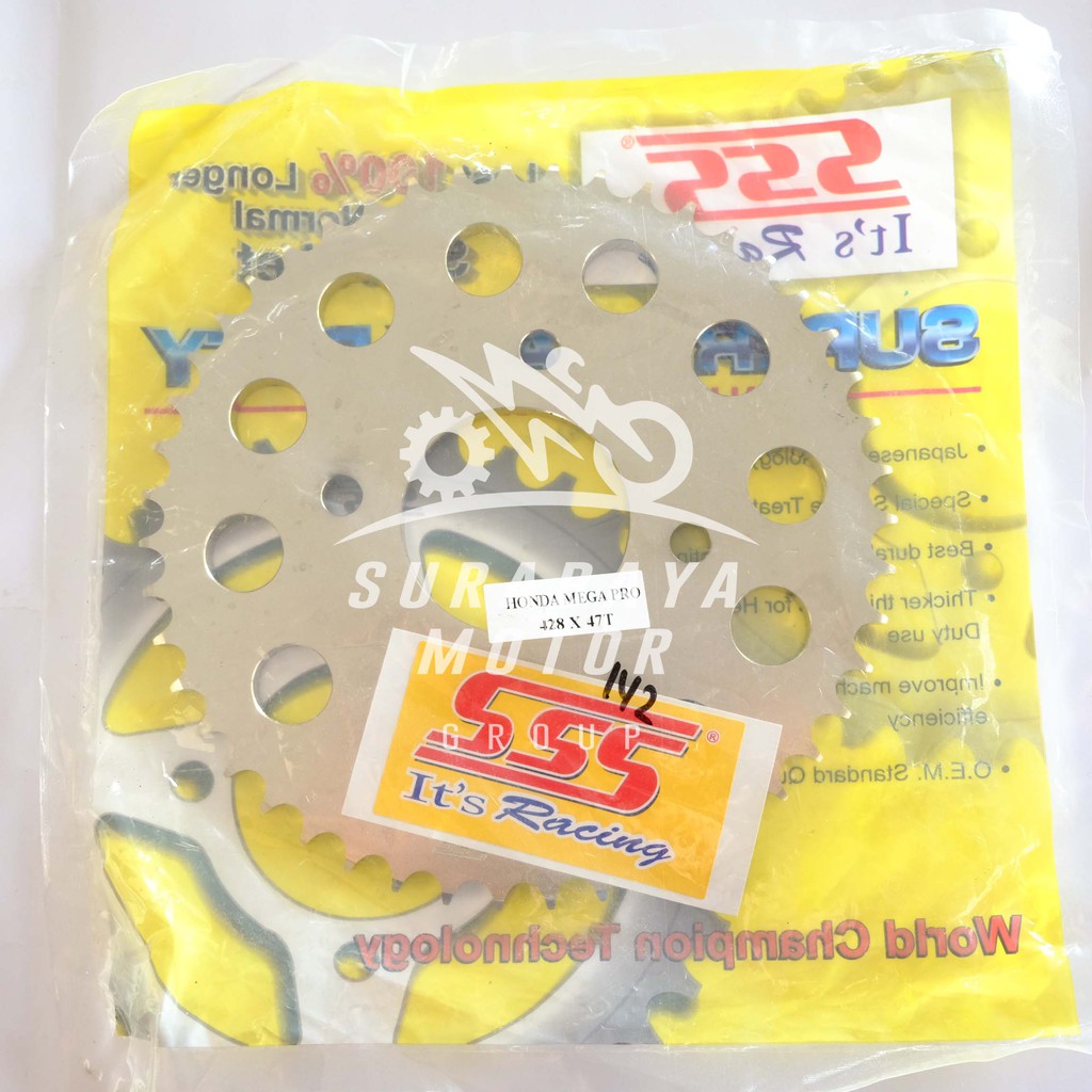 Gear Belakang SSS 428 Mega Pro CB150R Verza Sonic Ukuran 36 38 39 40 41 42 43 44 45 46 47 48 49 KCT 