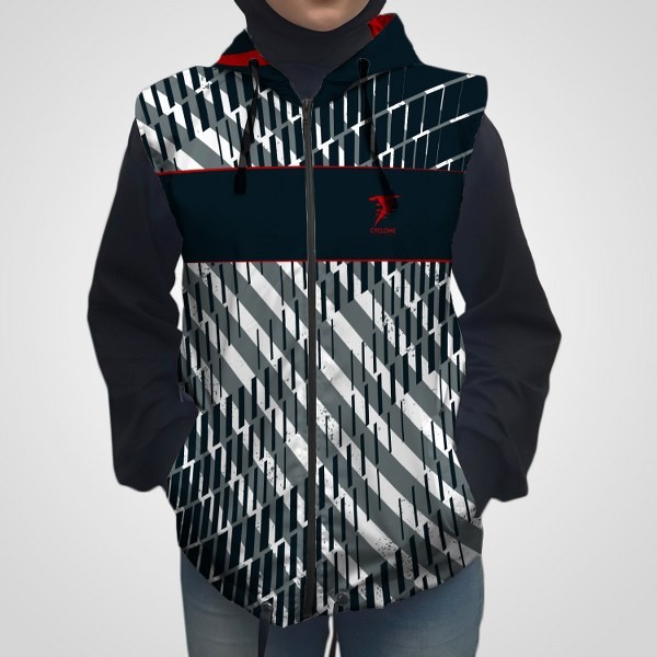 Rompi Printing Parasut Wanita Pria Vest Hoodie Olahraga Running dan Sepeda VJS-010 Custom