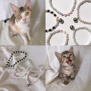 Image of [ COD ] Cat necklace / Kalung kucing mutiara / custom nama/Lonceng / kalung anabul / adult / kitten