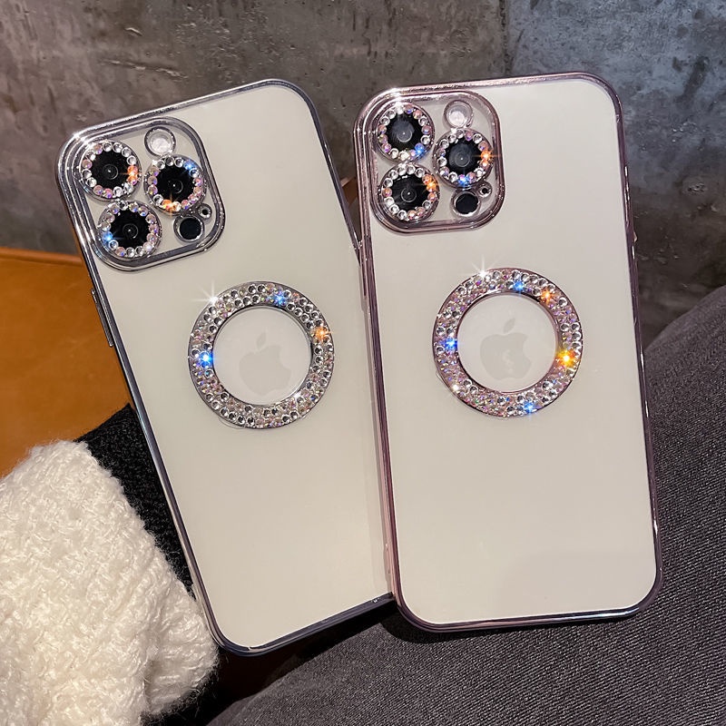 Case Transparan Glitter Berlian Imitasi Shockproof Cover Iphone 11 12 13 Pro MAX X XR XS